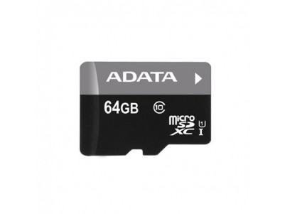 ADATA Premier UHS-I 64 GB, MicroSDXC, Flash memory class 10, SD adapter