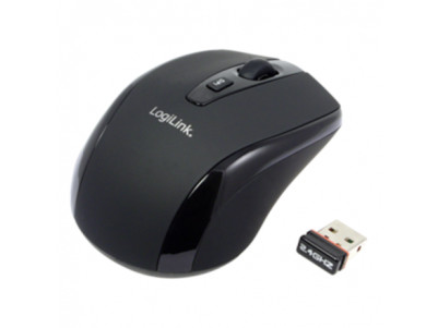 Logilink Maus optisch Funk 2.4 GHz wireless, Black, 2.4GH wireless mini mouse with autolink