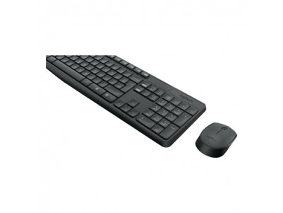 Logitech MK235 Wireless Keyboard and mouse pack, Wireless, Mouse included, Batteries included, Black, US International, 475 g