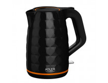 Adler Kettle AD 1277 Standard, Plastic, Black, 2200 W, 360 rotational base, 1.7 L