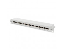 Digitus Patch Panel DN-91524S White, 48.2 x 4.4 x 10.9 cm, Category: CAT 5e Ports: 24 x RJ45 Retention strength: 7.7 kg Insertio