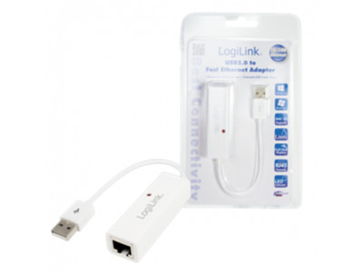 Logilink Fast Ethernet USB 2.0 to RJ45 Adapter: RJ-45, USB