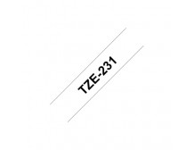 Brother TZ-231 Laminated Tape Black on White, TZe, 8 m, 1.2 cm