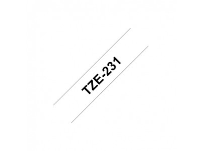Brother TZ-231 Laminated Tape Black on White, TZe, 8 m, 1.2 cm