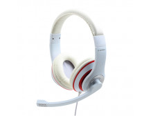 Gembird Stereo Headset MHS 03 WTRD White with Red Ring, Headset