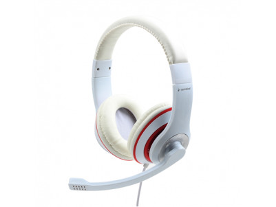 Gembird Stereo Headset MHS 03 WTRD White with Red Ring, Headset