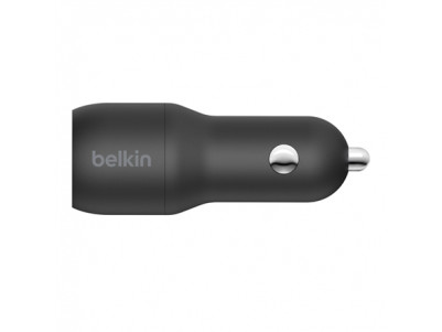 Belkin Dual USB-A Car Charger 24W + USB-A to Lightning Cable BOOST CHARGE Black