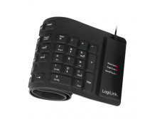 Logilink Flexible waterproof Keyboard USB + PS/2 ID0019A Wired, USB Type A male, German (QWERTZ), Black