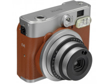 Fujifilm Instax Mini 90 NEO CLASSIC camera + Instax mini glossy (10) Brown/Stainless steel, 0.3m - 