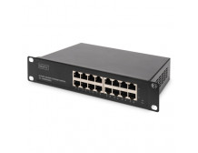 Digitus 16-port Gigabit Ethernet Switch DN-80115 10/100/1000 Mbps (RJ-45), Unmanaged, Rack mountable, Power supply type Internal