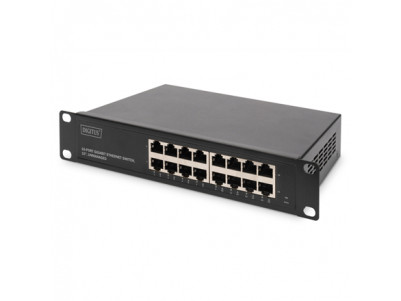 Digitus 16-port Gigabit Ethernet Switch DN-80115 10/100/1000 Mbps (RJ-45), Unmanaged, Rack mountable, Power supply type Internal