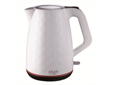 Adler Kettle AD 1277 Standard, Plastic, White, 2200 W, 360 rotational base, 1.7 L