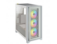 Corsair Tempered Glass Mid-Tower ATX Case iCUE 4000X RGB Side window, Mid-Tower, White, Power supply included No, Steel, Tempere