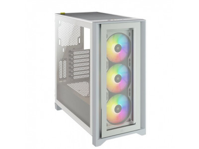 Corsair Tempered Glass Mid-Tower ATX Case iCUE 4000X RGB Side window, Mid-Tower, White, Power supply included No, Steel, Tempere