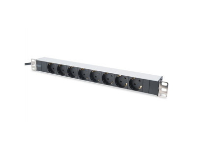 Digitus Aluminum outlet strip with 8 safety outlets DN-95401 Sockets quantity 8, 8x safety outlets 250VAC 50/60Hz / 16A / 4000W.