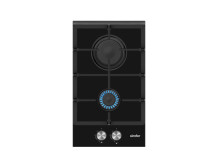 Simfer Hob H3.201.TGRSP Gas on glass, Number of burners/cooking zones 2, Mechanical, Inox/Black