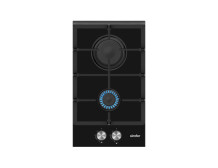 Simfer Hob H3.201.TGRSP Gas on glass, Number of burners/cooking zones 2, Mechanical, Inox/Black
