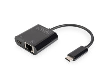 Digitus USB-Type-C Gigabit Ethernet Adapter + PD with power delivery function DN-3027 Black