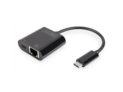 Digitus USB-Type-C Gigabit Ethernet Adapter + PD with power delivery function DN-3027 Black