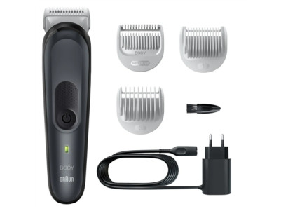 Braun Body Groomer BG3340 Cordless and corded, Operating time (max) 80 min, NiMH, Black/Grey