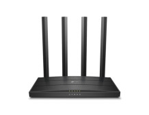 TP-LINK Router Archer C6 802.11ac, 300+867 Mbit/s, 10/100/1000 Mbit/s, Ethernet LAN (RJ-45) ports 4, MU-MiMO Yes, Antenna type 4