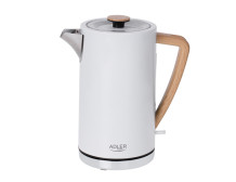 Adler Kettle AD 1347w Electric, 2200 W, 1.5 L, Stainless steel, 360 rotational base, White