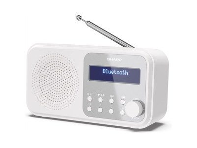 Sharp DR-P420(WH) Tokyo Portable Digital Radio, FM/DAB/DAB+, Bluetooth 5.0, USB or Battery Powered, Snowy White