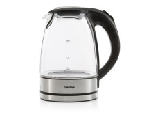 Tristar Glass Kettle with LED WK-3377 Electric, 2200 W, 1.7 L, Glass, 360 rotational base, Black/Stainless Steel