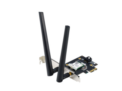 Asus AX1800 Dual-Band Bluetooth 5.2 PCIe Wi-Fi Adapter PCE-AX1800 802.11ax, 574+1201 Mbit/s, MU-MiMO Yes, No mobile broadband, A