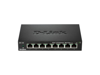 D-Link Ethernet Switch DES-108/E Unmanaged, Desktop, 10/100 Mbps (RJ-45) ports quantity 8