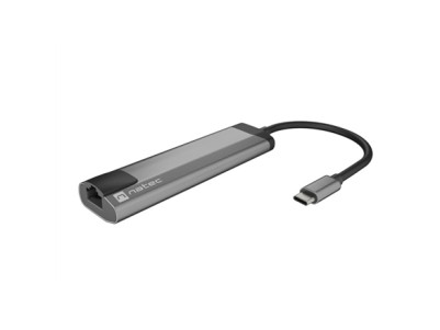 Natec Multi-Port Adapter Fowler Go 0.15 m, Slate, USB Type-C