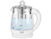 Adler Kettle AD 1299 Electric, 2200 W, 1.5 L, Glass/Stainless steel, 360 rotational base, White