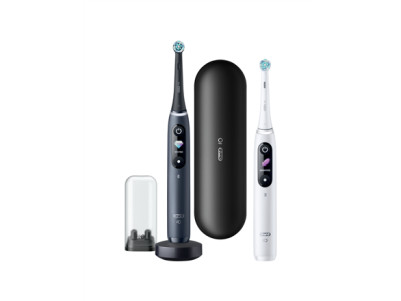 Oral-B Electric Toothbrush iO8 Series Duo Rechargeable, For adults, Number of brush heads included 2, Black Onyx/White, Number o