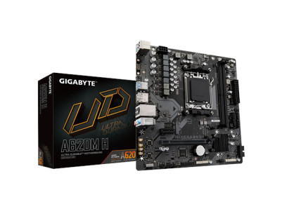 Gigabyte A620M H 1.0 M/B Processor family AMD, Processor socket AM5, DDR5 DIMM, Memory slots 2, Supported hard disk drive interf