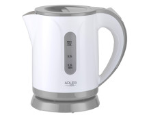 Adler Kettle AD 1371g Electric, 850 W, 0.8 L, Stainless steel/Polypropylene, 360 rotational base, White/Grey