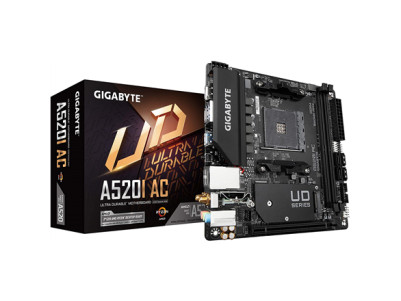 Gigabyte A520I AC Processor family AMD, Processor socket AM4, DDR4 DIMM, Memory slots 2, Number of SATA connectors 4, Chipset AM