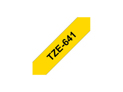 Brother TZe-641 Laminated Tape Black On Yellow, TZe, 8 m, 1.8 cm