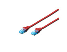 Digitus CAT 5e U-UTP Patch cord, PVC AWG 26/7, Modular RJ45 (8/8) plug, 1 m, Red