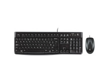 Logitech LGT-MK120-US Keyboard and Mouse Set, Wired, Mouse included, US, International EER, USB Port, Black