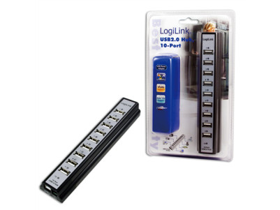 Logilink USB 2.0 Hub-10 port whit power adapter