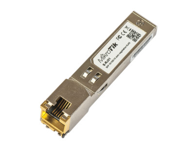 MikroTik S-RJ01 SFP, Copper, RJ-45, 10/100/1000 Mbit/s, Maximum transfer distance 100 m, 0 to +85C