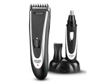 Adler AD 2822 Hair clipper + trimmer, 18 hair clipping lengths, Thinning out function, Stainless steel blades, Black