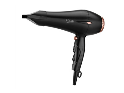 Adler Hair Dryer AD 2244 2000 W, Number of temperature settings 3, Ionic function, Diffuser nozzle, Black