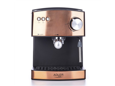 Adler Espresso coffee machine AD 4404cr Pump pressure 15 bar, Built-in milk frother, Semi-automatic, 850 W, Cooper/ black