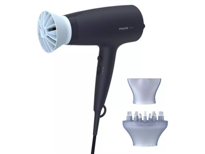 Philips Hair Dryer BHD360/20 2100 W, Number of temperature settings 6, Ionic function, Diffuser nozzle, Black/Blue