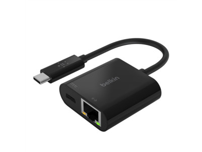Belkin USB-C to Ethernet + Charge Adapter INC001btBK 60 W, Black