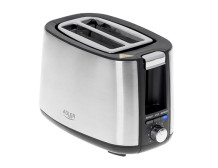 Adler Toaster AD 3214 Power 750 W, Number of slots 2, Housing material Stainless steel, Stainless steel/Black