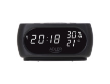 Adler Clock with Thermometer AD 1186 Black