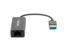 Natec Ethernet Adapter, Cricket USB 3.0, USB 3.0 to RJ45, Black