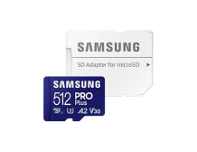 Samsung PRO Plus microSD Card with Adapter 512 GB, MicroSDXC, Flash memory class U3, V30, A2